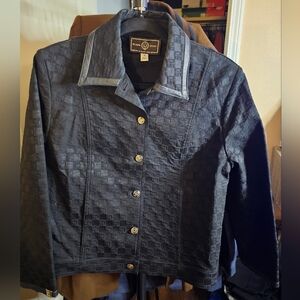 St. John Black Sport Jean Jacket Classic Style